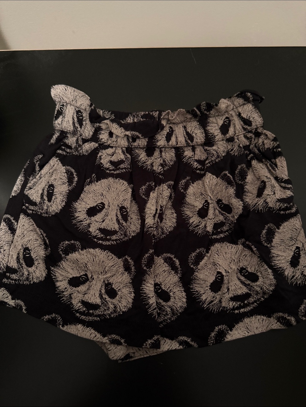 kate quinn Black and Cream Panda Print Girls' Shorts